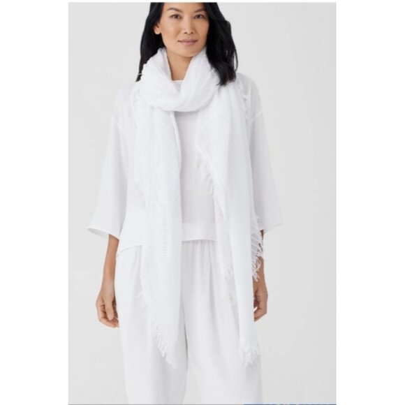 EILEEN FISHER Washed Silk Parachute Scarf Size 77x41'' NWT NIP $158 - Picture 2 of 6